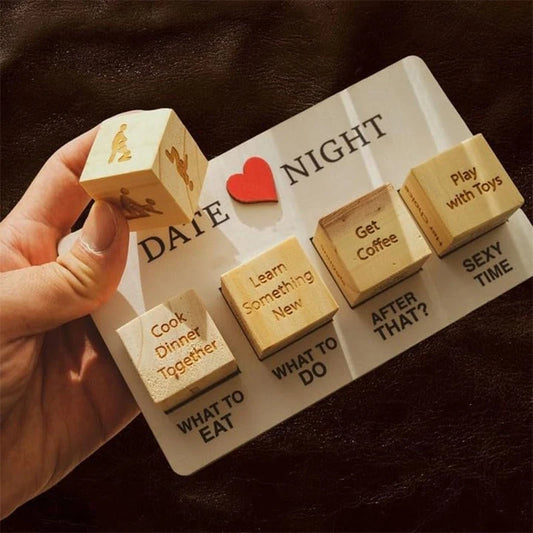 Date Night Dice After Dark Edition, Date Night Wooden Dice Game For Couples, Wood Reusable Couple Dice, Funny Anniversary Date